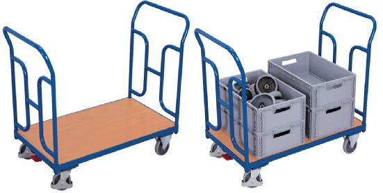 Platformsvogn med med h�ndtag i begge ender