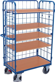 Transportvogn. h�j model med bur og 5 hylder