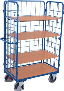 Pakkevogn, med 4 hylder og 3 sider