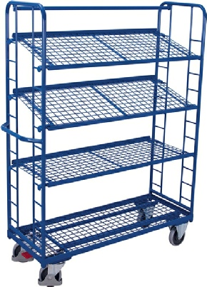 Etagevogn med 4 hylder. Malet stel