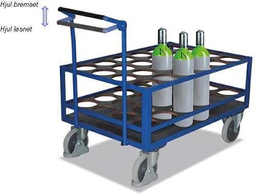 Gasflaskevogn - st�lflaskevogn til 24 flasker �160
