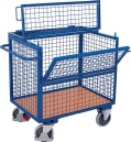 Kassevogn med 4 gittersider og topl�g. Transportvogn
