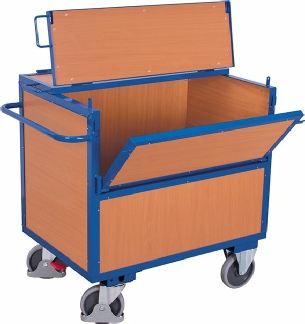Transportvogn. Kassevogn med sider af tr�