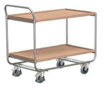 Rullebord 2hylder i b�g og med aluminiumsstel