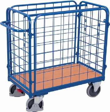 Pakkevogn med hjul og 4 sider. Lav model