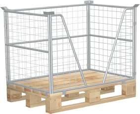 Pallebur galvaniseret med �bning foran