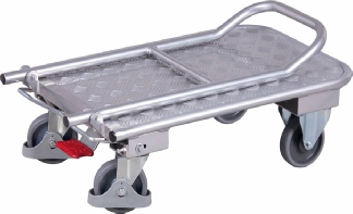 Platformsvogn i aluminium. Med central bremse 