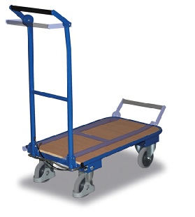 Rullevogn med foldbar skubbeb�jle og h�ndbremse.